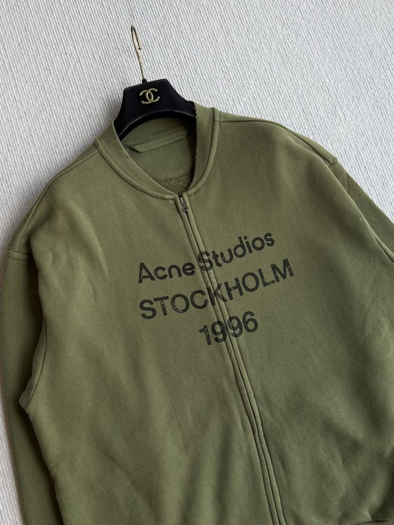 Acne Studios 1996 ロゴ入りジップアップジャケット | グリーン 100%コットン - 画像 2
