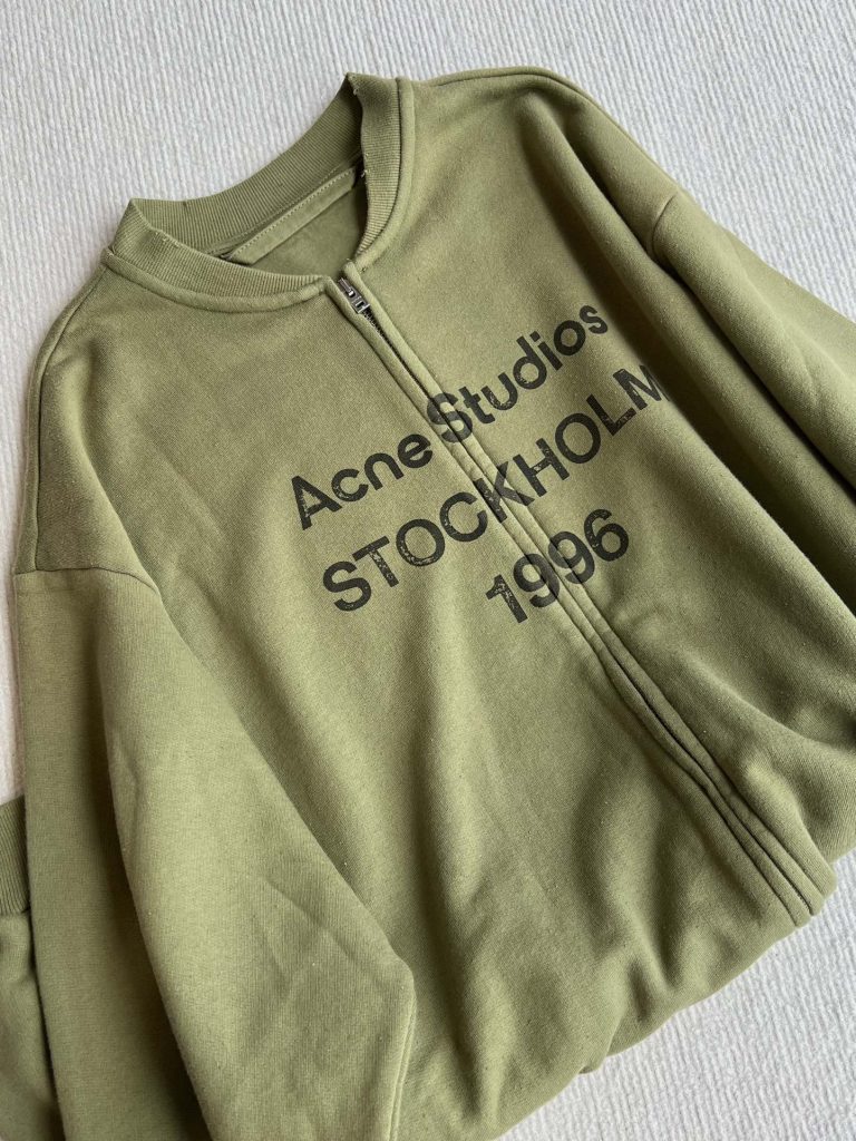 Acne Studios 1996 ロゴ入りジップアップジャケット | グリーン 100%コットン - 画像 7