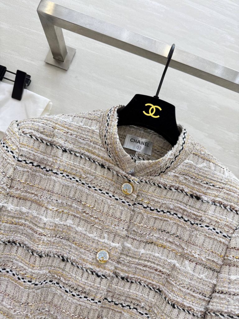 CHANEL 430 Chane2 秋冬 フランネル編み ベルト付き コート ナチュラルベージュ (SML) - 画像 5