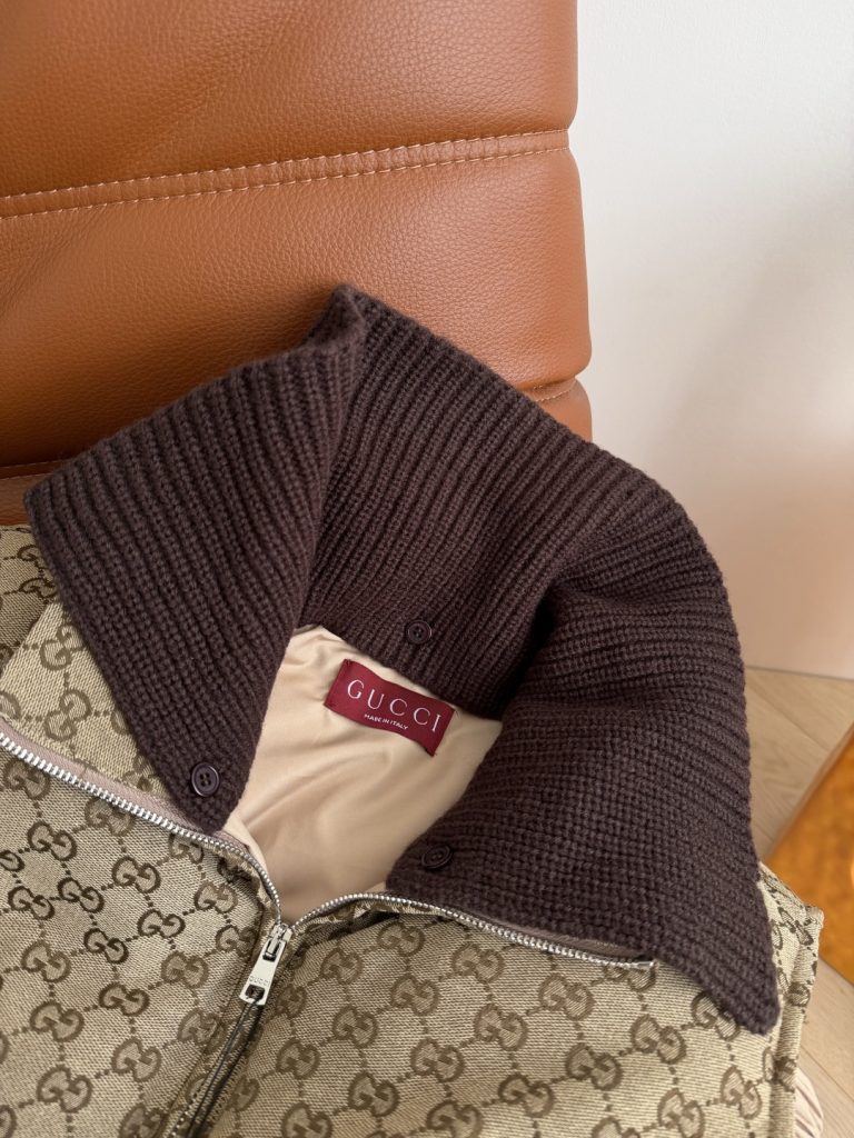 GUCCI 460 25 クラシック老花 マフラーファッション フリース ブラウン ワンカラー 3サイズ対応 | ベスト - 画像 6