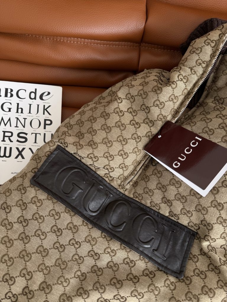 GUCCI 460 25 クラシック老花 マフラーファッション フリース ブラウン ワンカラー 3サイズ対応 | ベスト - 画像 7