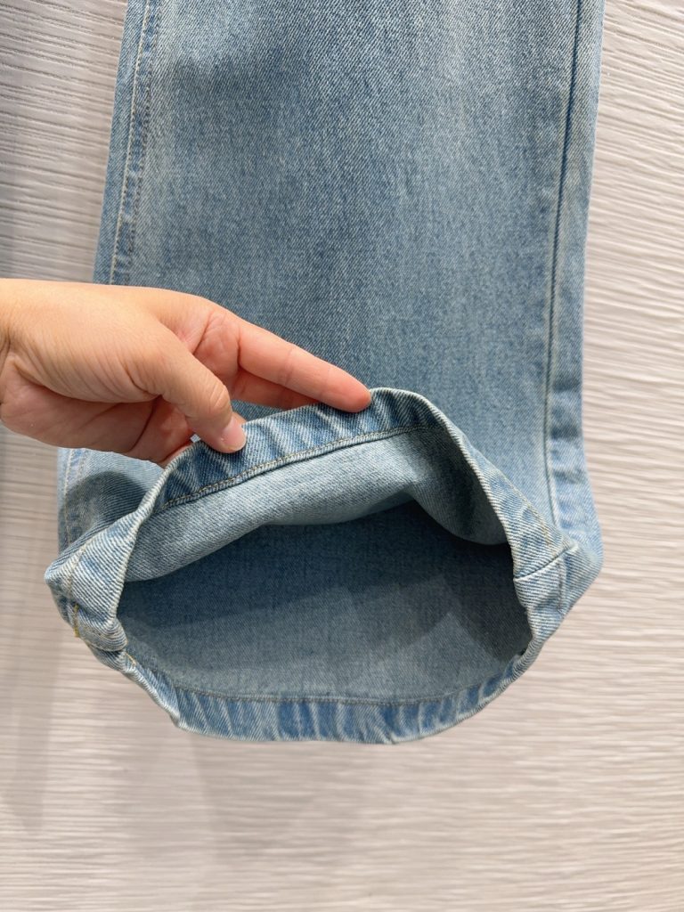 ルイ・ヴィトン 320 デニム ロゴ刺繍 フラッターデニム 水洗いブルー - 画像 5