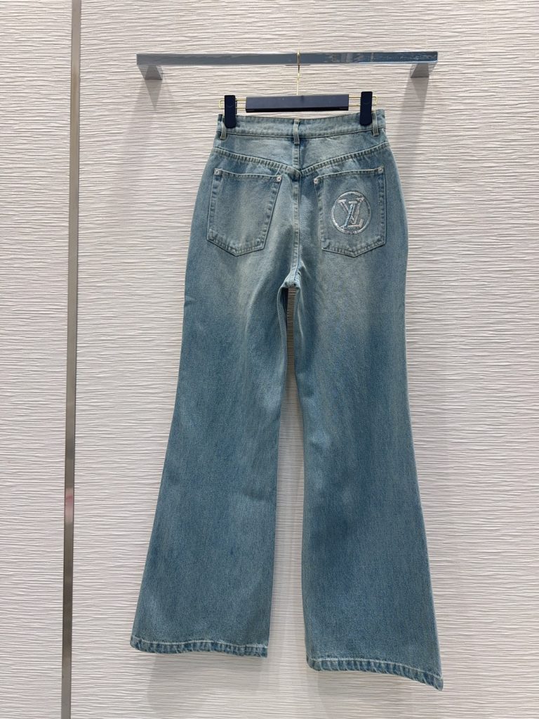 ルイ・ヴィトン 320 デニム ロゴ刺繍 フラッターデニム 水洗いブルー - 画像 7