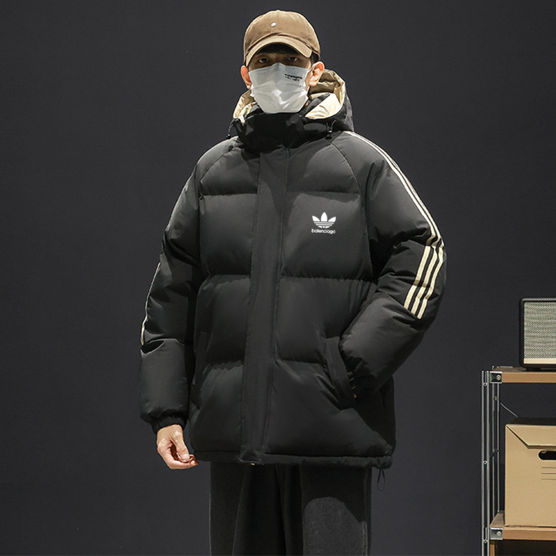 Balenciaga ダウンジャケット 3ストライプデザイン 通勤カジュアル ファッション ブラック ホワイト ネイビー グレー マルチカラー - 画像 2