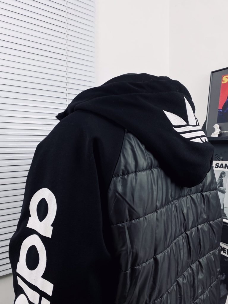 adidas ダウンベスト パーカー 2WAY フード付き ブラック/ブラック - 画像 6