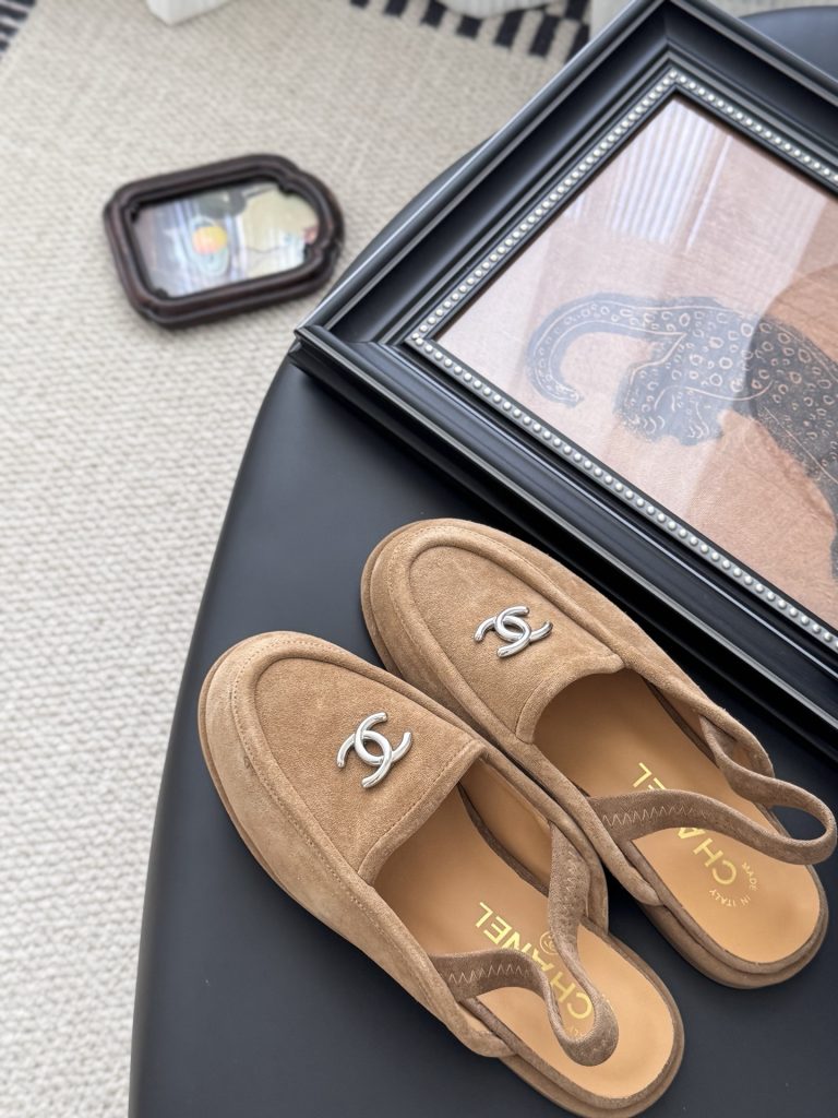 CHANEL シャネル ローファー 本革 フラットシューズ ベージュ - 画像 5