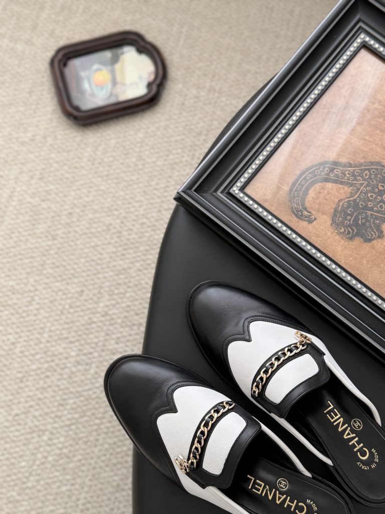 CHANEL シャネル ローファー レディース メンズ 兼用 高級感 ブラック ホワイト 通勤 通学 2WAY かかとなし 靴 - 画像 7