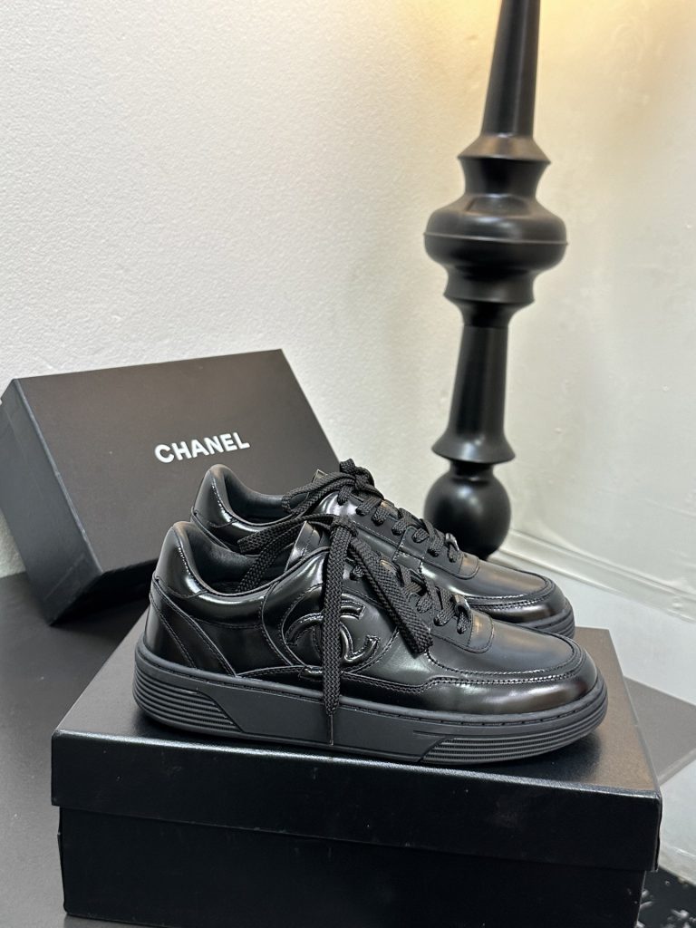 CHANEL シューズ レディース メンズ 兼用 ブラック 靴 通勤 通学 レトロ 黒 35〜40サイズ対応 A4対応 可愛い おしゃれ シンプル 本革 送料無料 - 画像 4