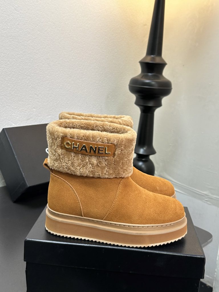 CHANEL シャネル ブーツ レディース メンズ 兼用 保温 ファッション ベージュ - 画像 4