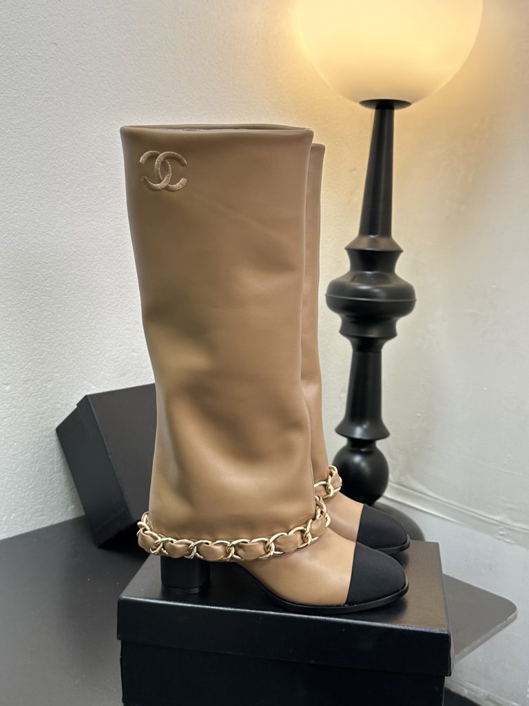 CHANEL シャネル ブーツ フェミニン ブーツ ブラック ベージュ 全2色 - 画像 4