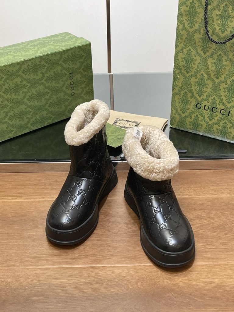 GUCCI グッチ ブーツ 本革 通勤 ブラック - 画像 3
