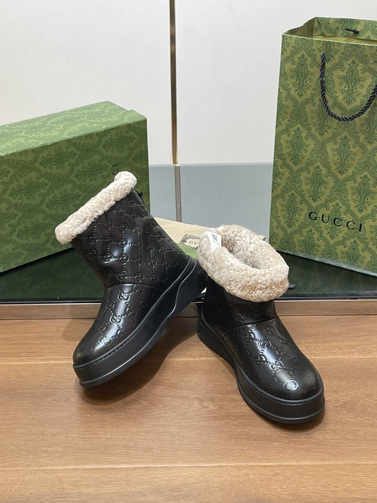 GUCCI グッチ ブーツ 本革 通勤 ブラック - 画像 6