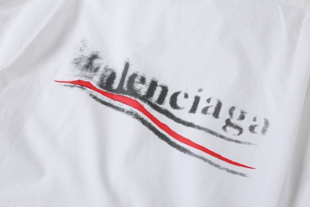 BALENCIAGA バレンシアガ ポプリンシャツ 模糊可 印花 通勤 白色 - 画像 4