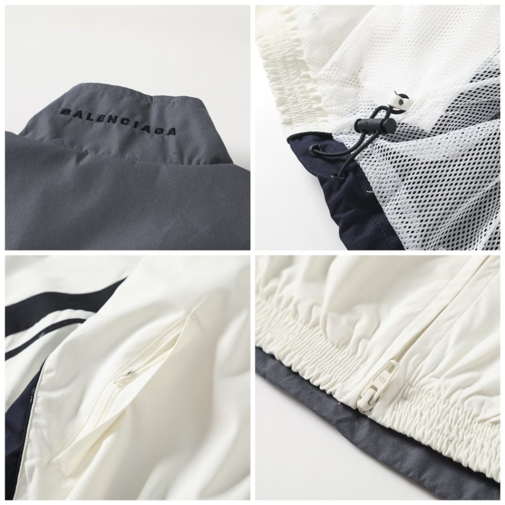 BALENCIAGA バレンシアガ レディース フルジップジャケット 350g/m ファッション ブラック/ホワイト - 画像 7