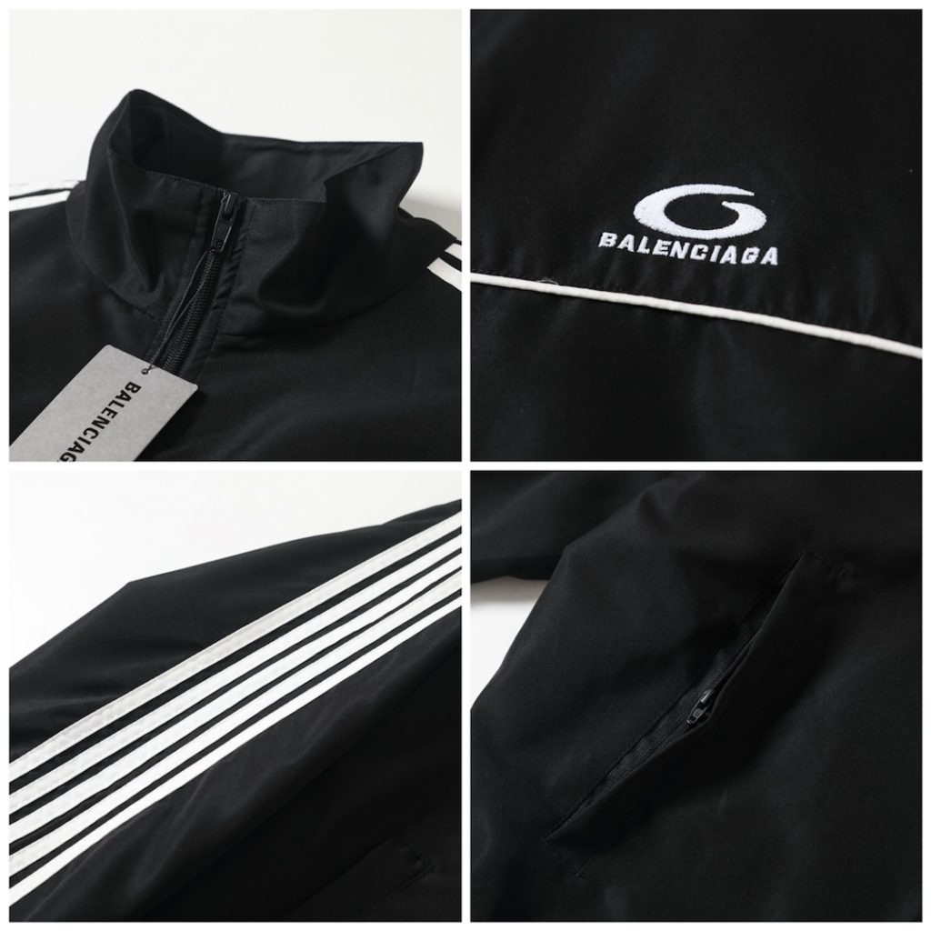 BALENCIAGA バレンシアガ フルジップジャケット + パンツ セット 通勤 通学 トレーニング 黒色 - 画像 6