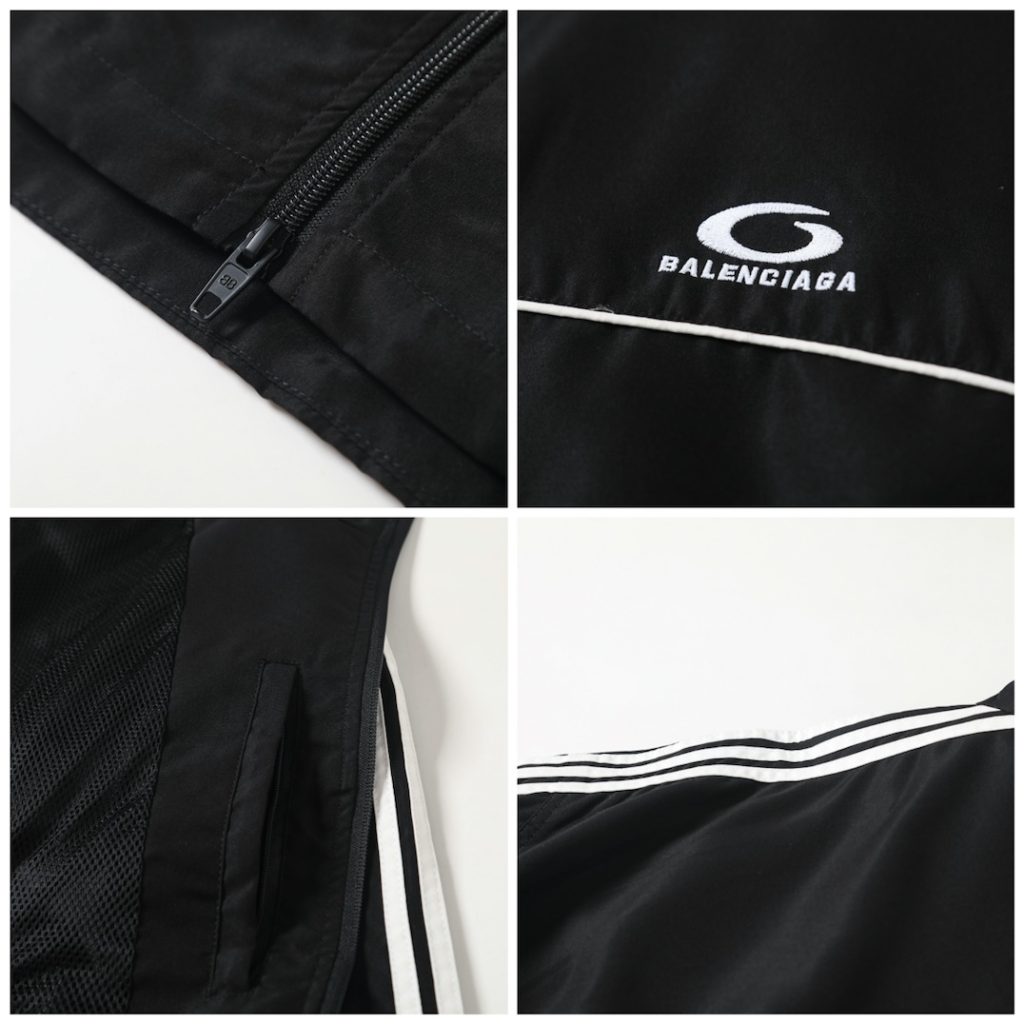 BALENCIAGA バレンシアガ フルジップジャケット + パンツ セット 通勤 通学 トレーニング 黒色 - 画像 7