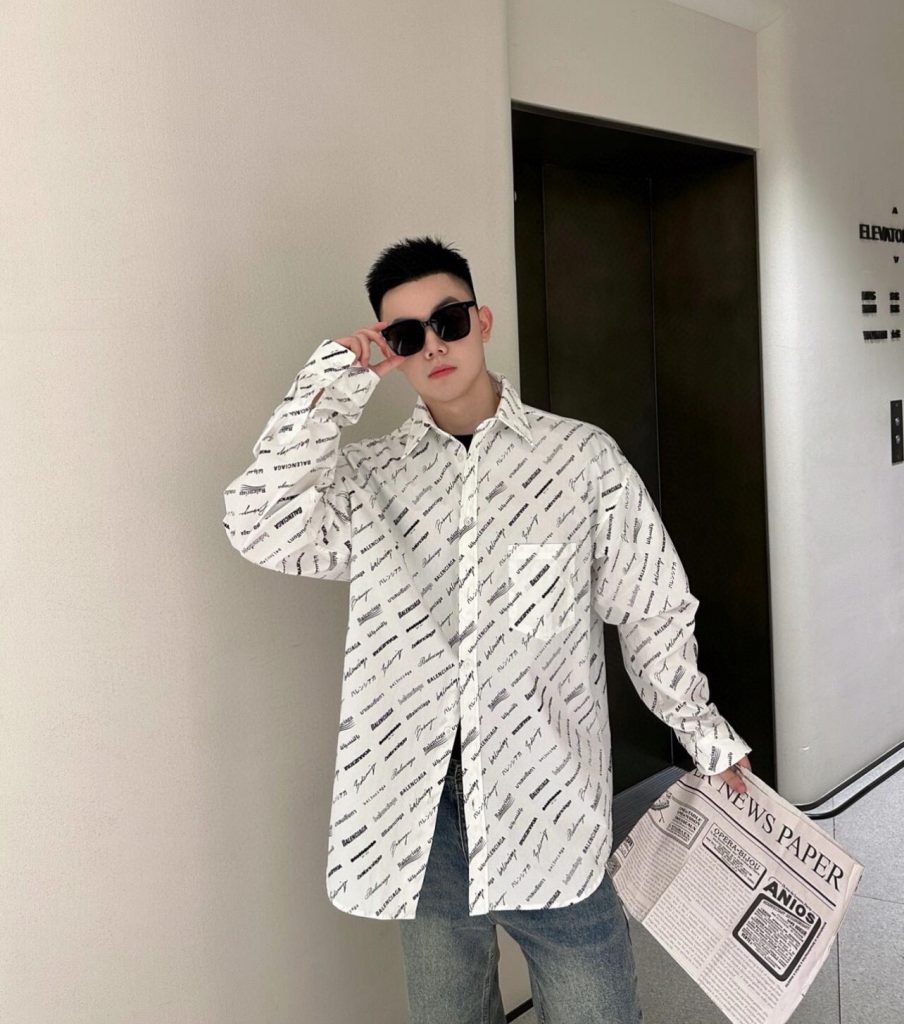 BALENCIAGA バレンシアガ ロゴプリントシャツ 白色 全2色 - 画像 2