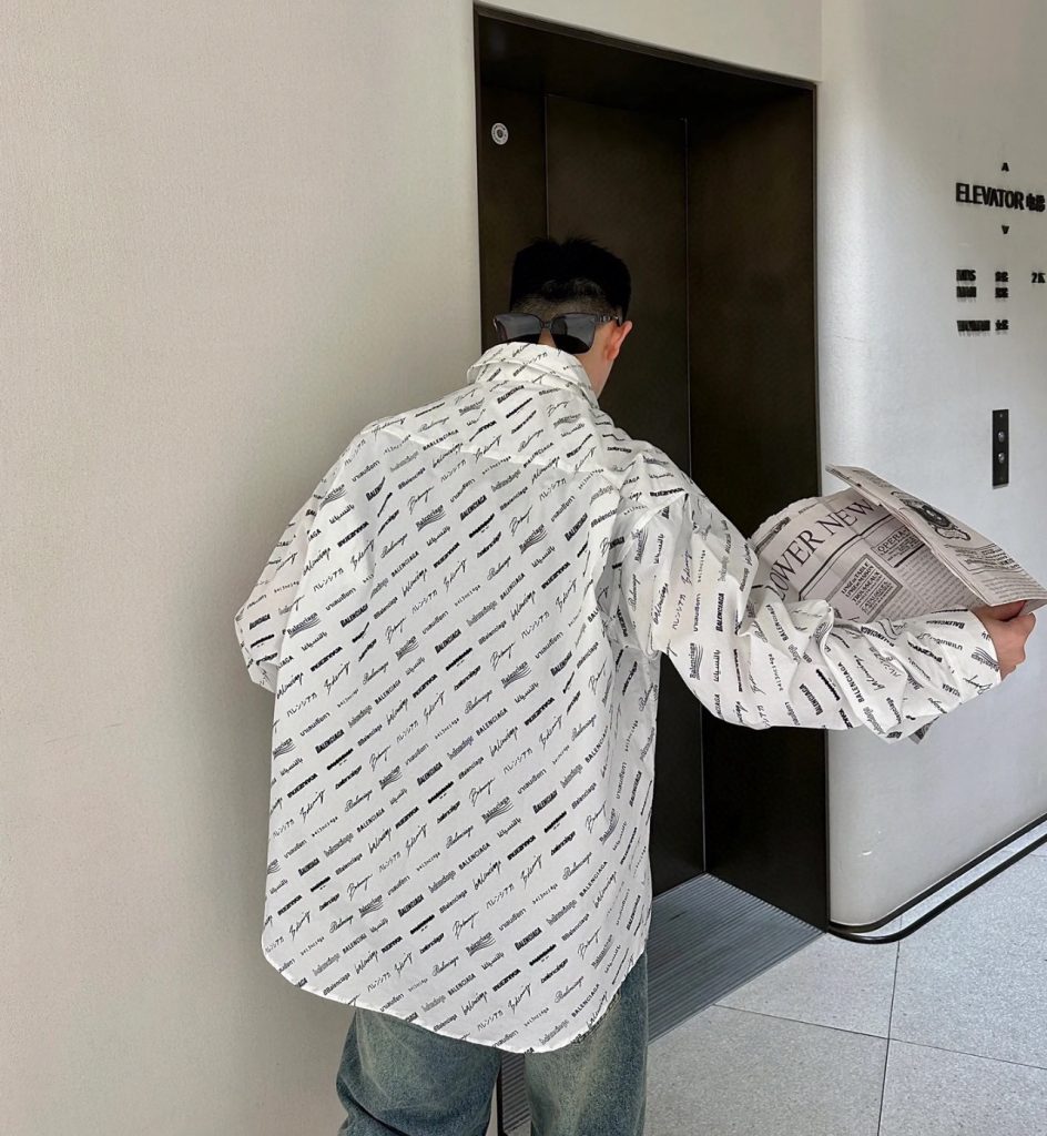 BALENCIAGA バレンシアガ ロゴプリントシャツ 白色 全2色 - 画像 3
