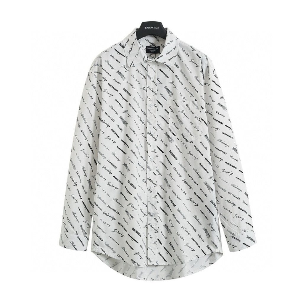 BALENCIAGA バレンシアガ ロゴプリントシャツ 白色 全2色 - 画像 5