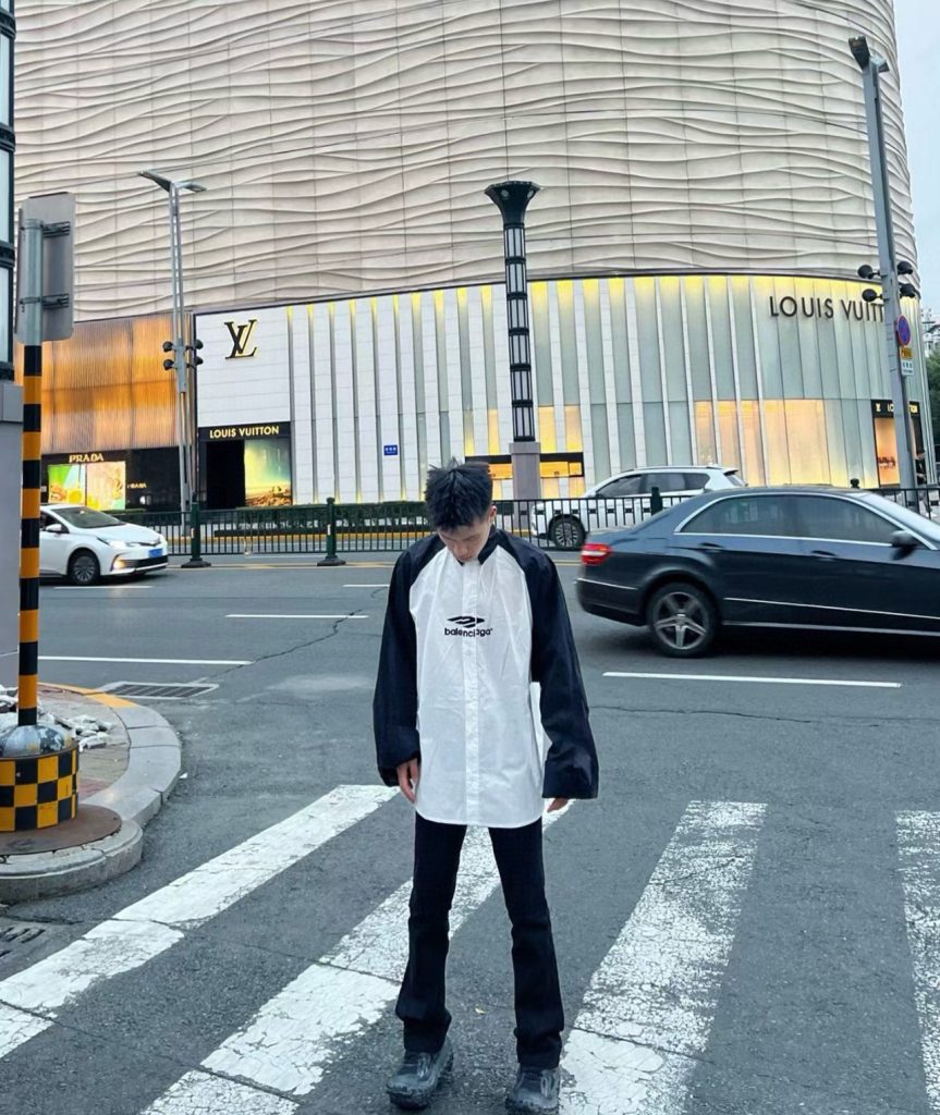 BALENCIAGA バレンシアガ ロングシャツ ブラック ホワイト - 画像 3