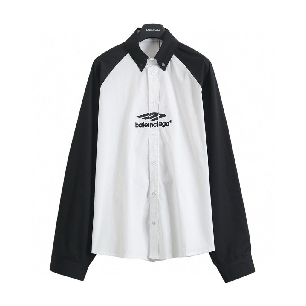 BALENCIAGA バレンシアガ ロングシャツ ブラック ホワイト - 画像 4