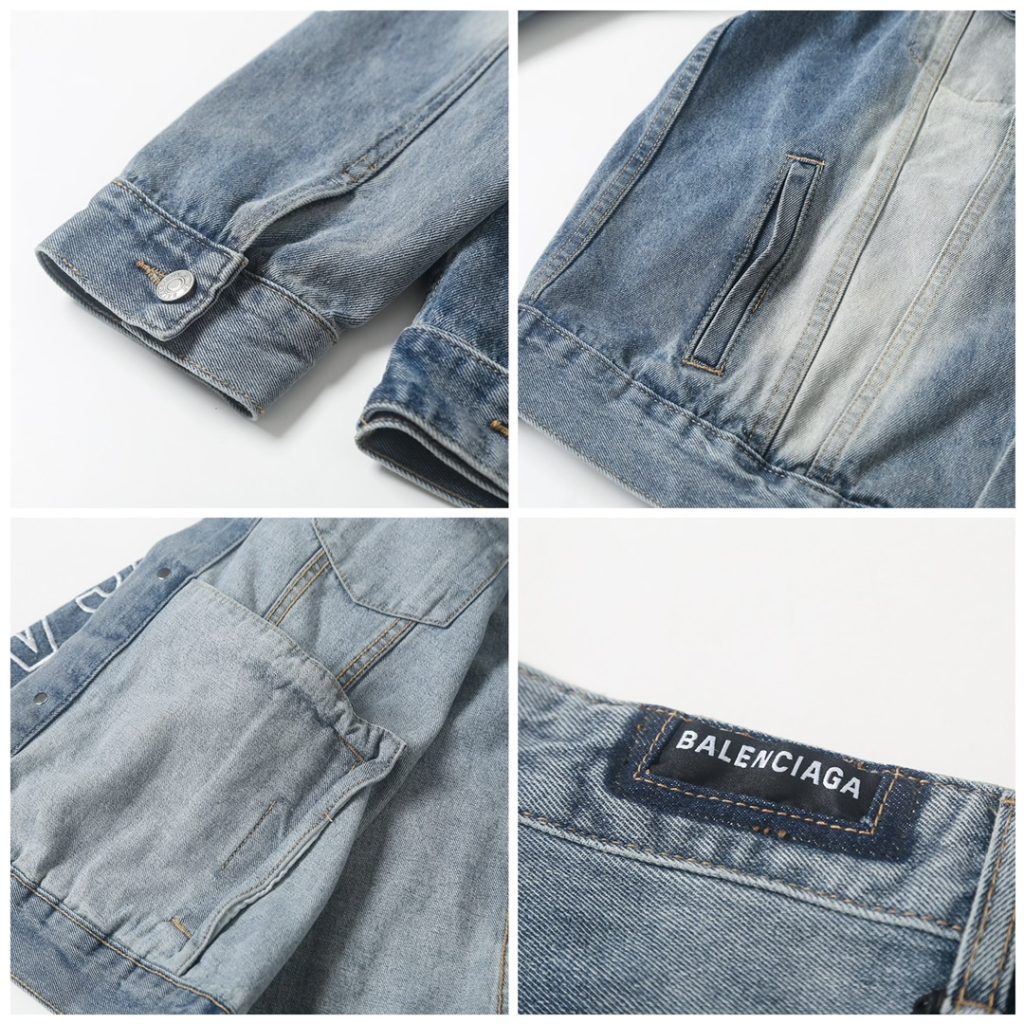 BALenciaga バレンシアガ デニムジャケット ブルゾン デニムパンツ デニム セットアップ メンズ レディース ユニセックス 通勤 通学 デニム 35848 - 画像 6