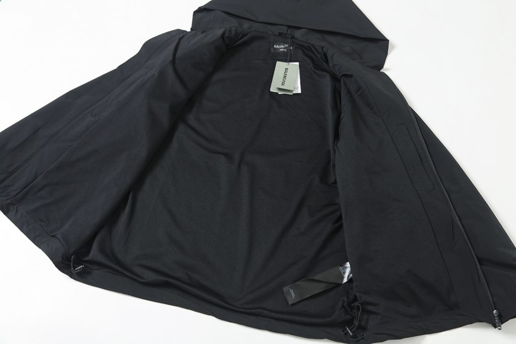 BALENCIAGA バレンシアガ フード付きジャケット 本革 軽量 通勤 通学 ブラック - 画像 3
