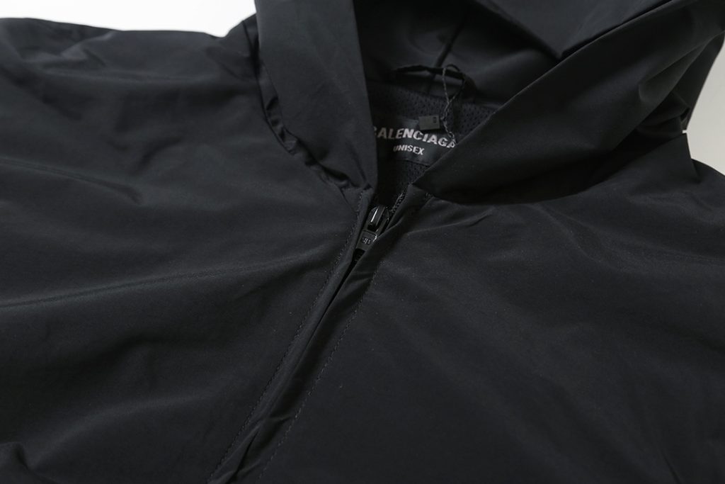 BALENCIAGA バレンシアガ フード付きジャケット 本革 軽量 通勤 通学 ブラック - 画像 4