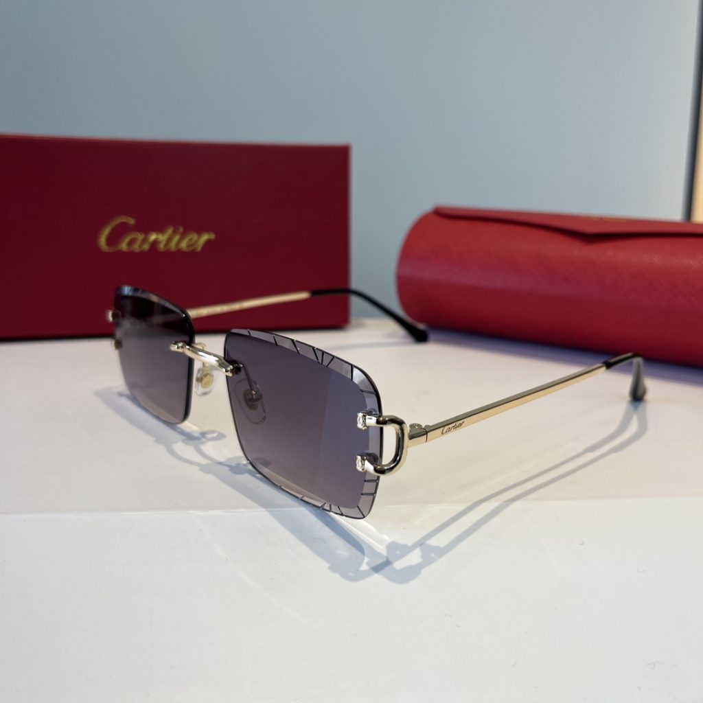 CARTIE カルティエ サングラス フレームレス 軽量 メタル ブラック 31333 - 画像 5