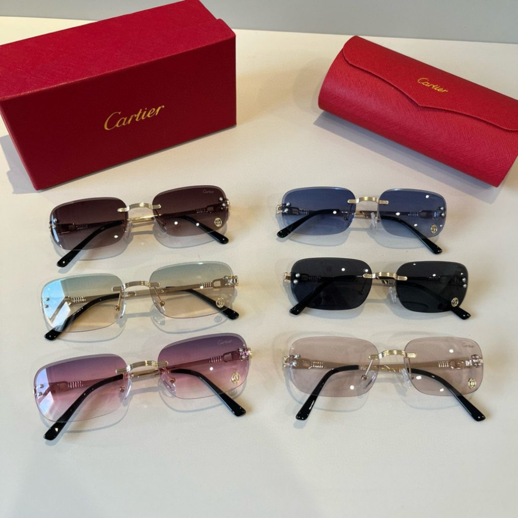 CARTIER カルティエ サングラス メタルフレーム フレームレス 超軽量 17477 多色展開 - 画像 3