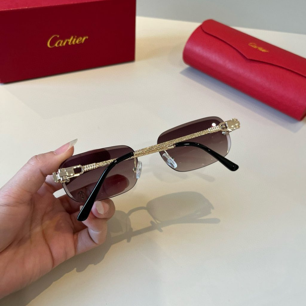 CARTIER カルティエ サングラス メタルフレーム フレームレス 超軽量 17477 多色展開 - 画像 6