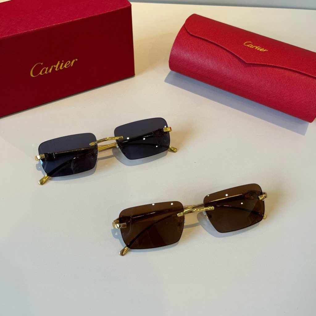 CARTIER カルティエ サングラス パンサーグラス メタルフレーム 54D18-138 ブラウン - 画像 3