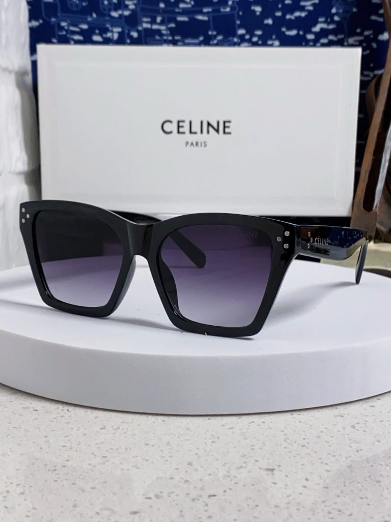 CELINE セリーヌ サングラス フレーム：P125 2025年新作 男女兼用 大人気 デザイン 99016006 001 22 43 黒紫 多色展開 - 画像 6