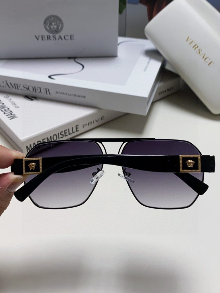 VERSACE ヴェルサーチ サングラス フラットシェイプ トゥルーメタル メンズ レディース ゴールド メデューサ ロゴ 4色展開 - 画像 4