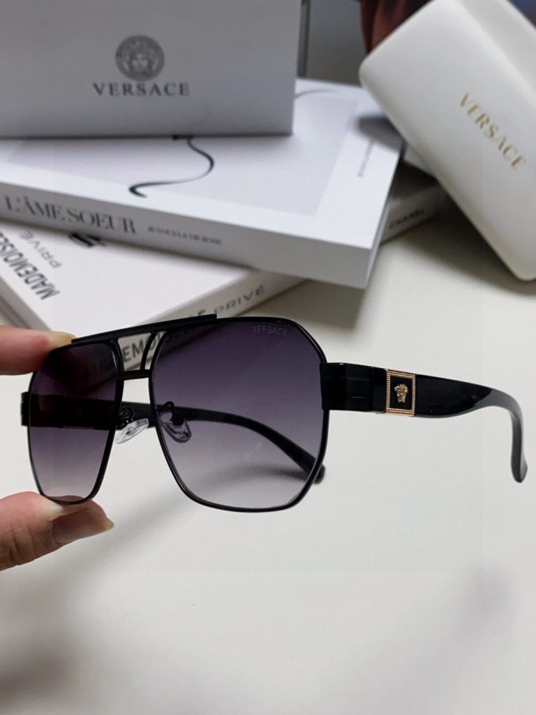 VERSACE ヴェルサーチ サングラス フラットシェイプ トゥルーメタル メンズ レディース ゴールド メデューサ ロゴ 4色展開 - 画像 5