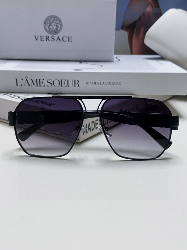 VERSACE ヴェルサーチ サングラス フラットシェイプ トゥルーメタル メンズ レディース ゴールド メデューサ ロゴ 4色展開 - 画像 6