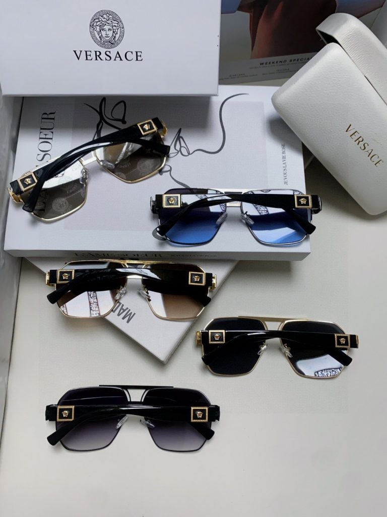 VERSACE ヴェルサーチ サングラス フラットシェイプ トゥルーメタル メンズ レディース ゴールド メデューサ ロゴ 4色展開 - 画像 8