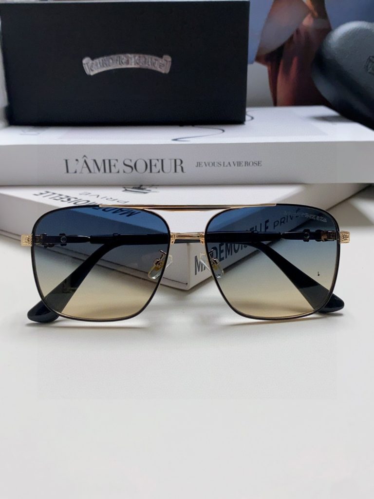 CHROME HEARTS クロムハーツ メンズサングラス ダブルブリッジ フェイズアングル 2024新作 ブラック ブラウン ブルー 3色展開 - 画像 8