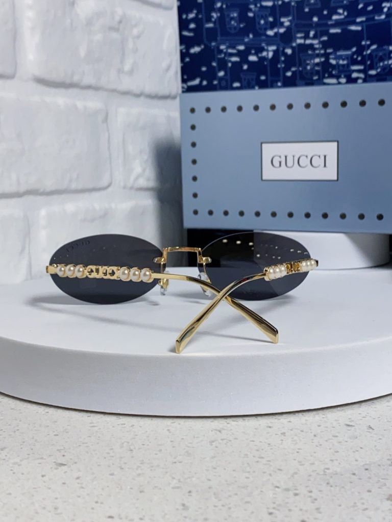 GUCCI グッチ メガネ サングラス オーバル型 ピアス レディース 2025年モデル ブラック ホワイト 多色展開 - 画像 6