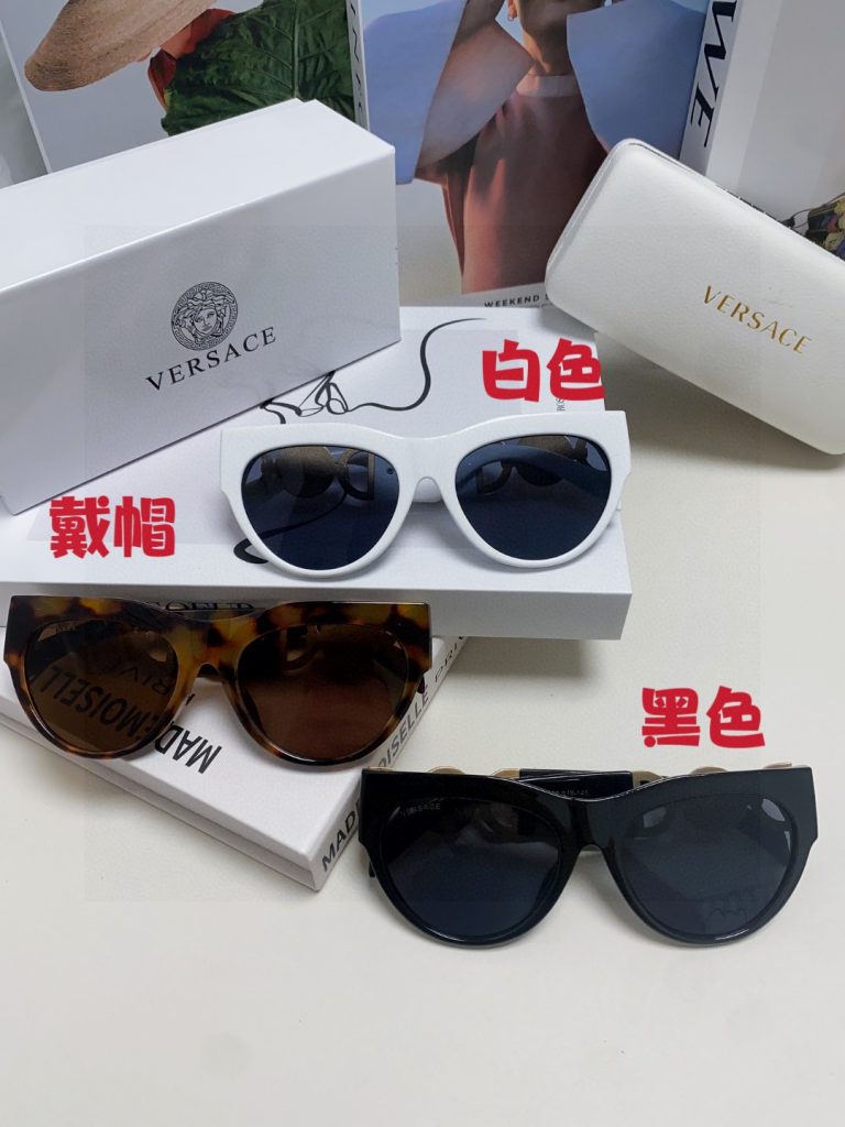 P130 VERSACE范思哲 2024新款 男女通用潮流爆款 太 眼 气外 防紫外 墨 男女款 版 尚潮流明星同款 - 画像 4