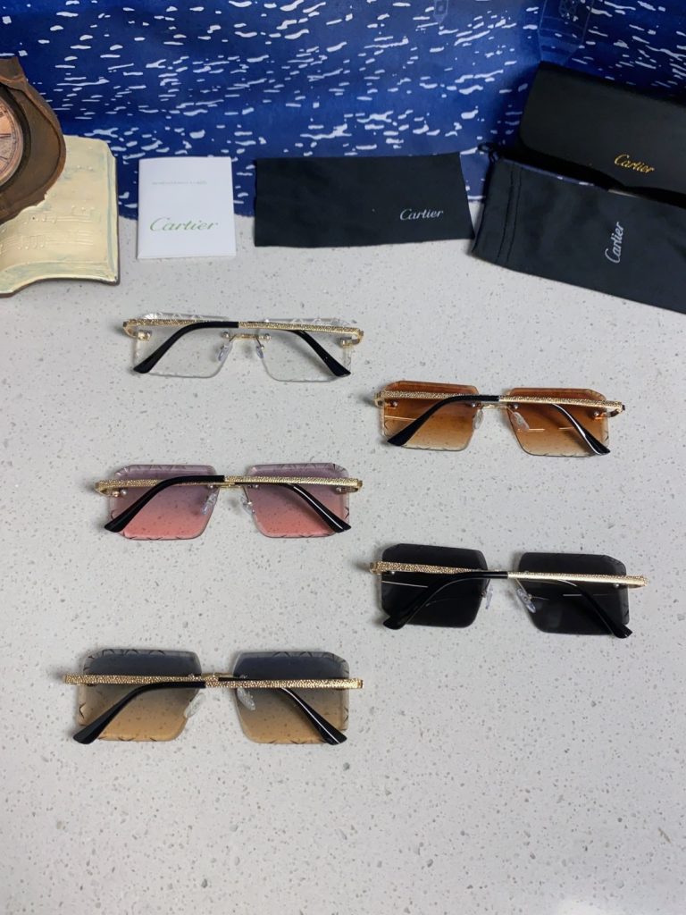 Cartier カルティエ インディペンデントサングラス メンズ レディース 金フレーム 透明レンズ 2色展開 - 画像 3