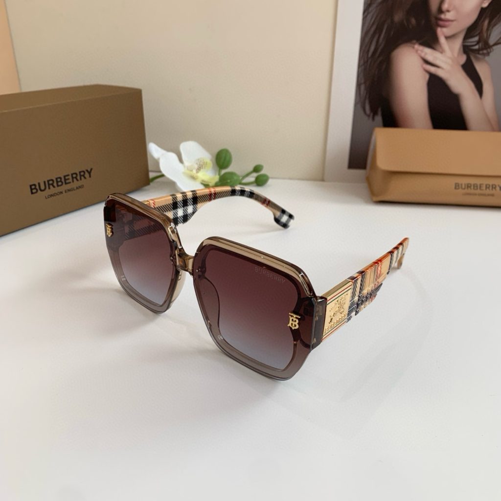 BURBERRY バーバリー サングラス 男女兼用 フラットシェイプ ブラック ブラウン 全2色 - 画像 2