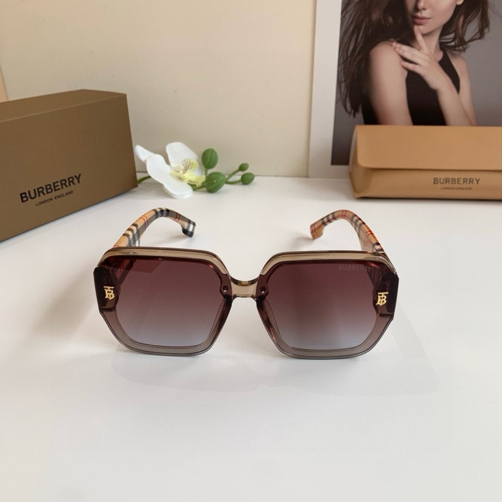 BURBERRY バーバリー サングラス 男女兼用 フラットシェイプ ブラック ブラウン 全2色 - 画像 4
