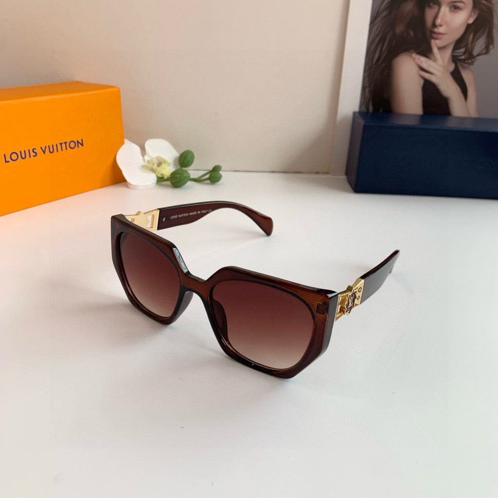 LOUIS VUITTON ルイヴィトン サングラス フレーム 大きめ ファッション ショップ ブラック ブラウン - 画像 2