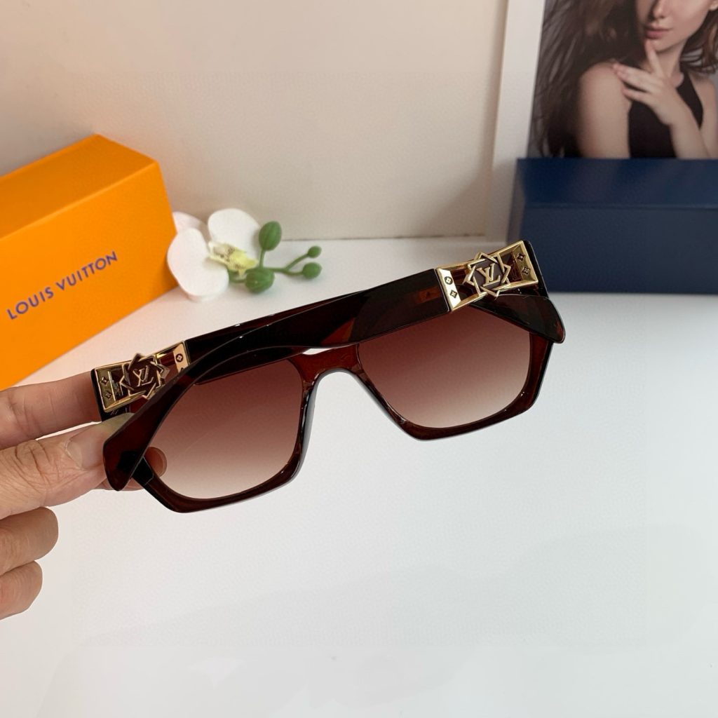 LOUIS VUITTON ルイヴィトン サングラス フレーム 大きめ ファッション ショップ ブラック ブラウン - 画像 5