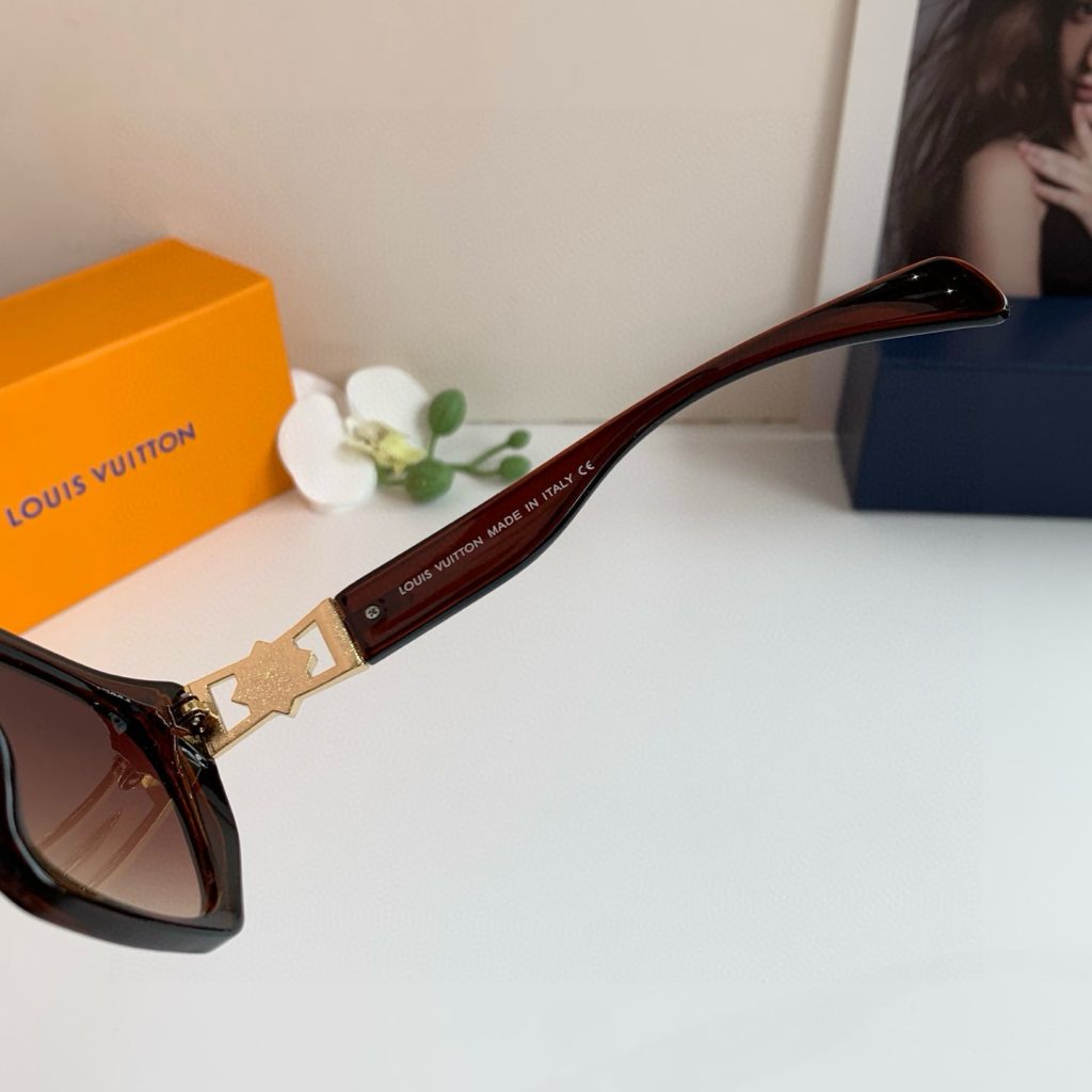 LOUIS VUITTON ルイヴィトン サングラス フレーム 大きめ ファッション ショップ ブラック ブラウン - 画像 6