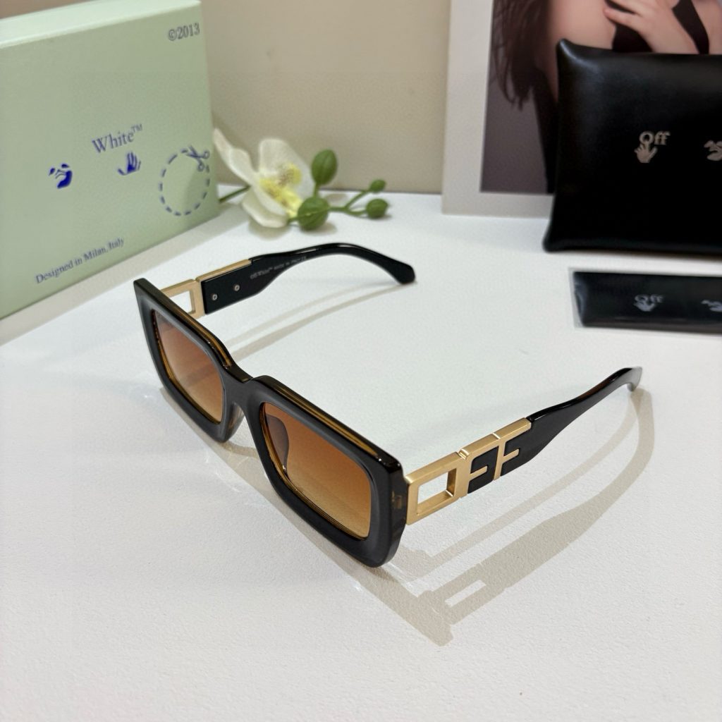 Off-White オフホワイト サングラス メンズ レディース ブラック ゴールド レイズ オフホワイト オフホワイト メガネ サングラス 3D加工 シルバー グラス 10000YEN - 画像 2