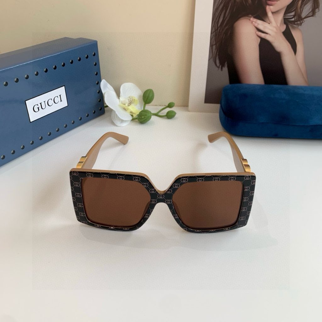 GUCCI グッチ サングラス フレーム メンズ レディース シンプル おしゃれ ブラック ブラウン - 画像 3