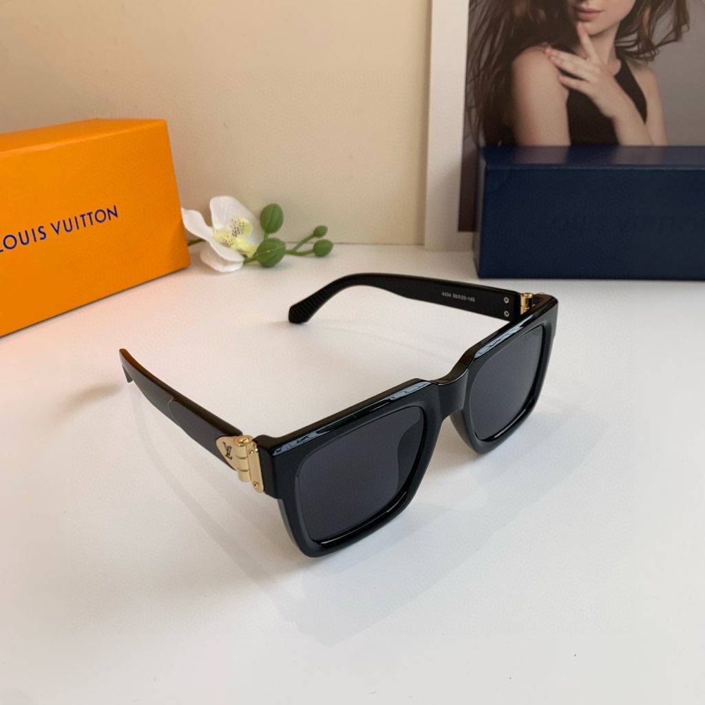 LOUIS VUITTON ルイヴィトン メガネ フレーム 太陽メガネ ブラック トレンディー 通勤 メンズ レディース - 画像 3