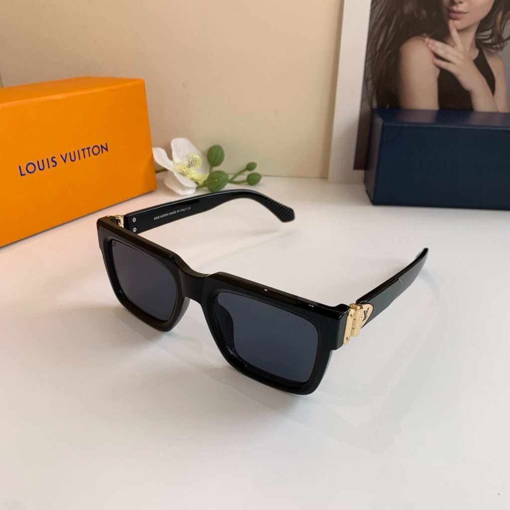LOUIS VUITTON ルイヴィトン メガネ フレーム 太陽メガネ ブラック トレンディー 通勤 メンズ レディース - 画像 4